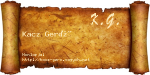 Kacz Gerő névjegykártya